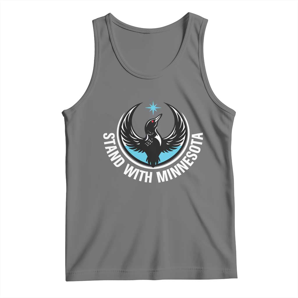 Minnesota Strong Tank Top Stand With Minnesota Anti ICE Immigration Rights Protest TS14 Black Heather Print Your Wear
