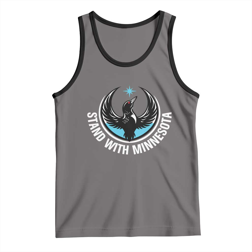 Minnesota Strong Tank Top Stand With Minnesota Anti ICE Immigration Rights Protest TS14 Deep Heather Black Print Your Wear