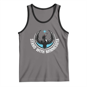 Minnesota Strong Tank Top Stand With Minnesota Anti ICE Immigration Rights Protest TS14 Deep Heather Black Print Your Wear