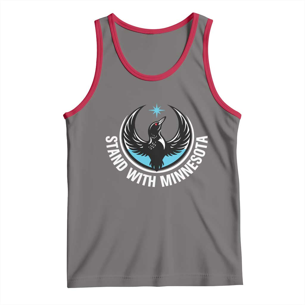 Minnesota Strong Tank Top Stand With Minnesota Anti ICE Immigration Rights Protest TS14 Deep Heather Red Print Your Wear