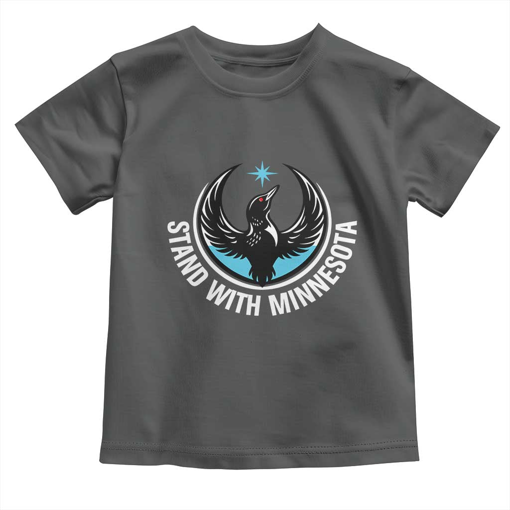 Minnesota Strong Toddler T Shirt Stand With Minnesota Anti ICE Immigration Rights Protest TS14 Dark Heather Print Your Wear