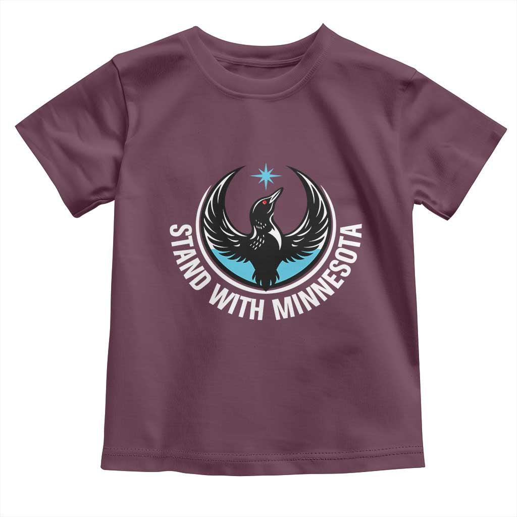Minnesota Strong Toddler T Shirt Stand With Minnesota Anti ICE Immigration Rights Protest TS14 Maroon Print Your Wear