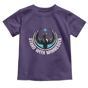 Minnesota Strong Toddler T Shirt Stand With Minnesota Anti ICE Immigration Rights Protest TS14 Purple Print Your Wear