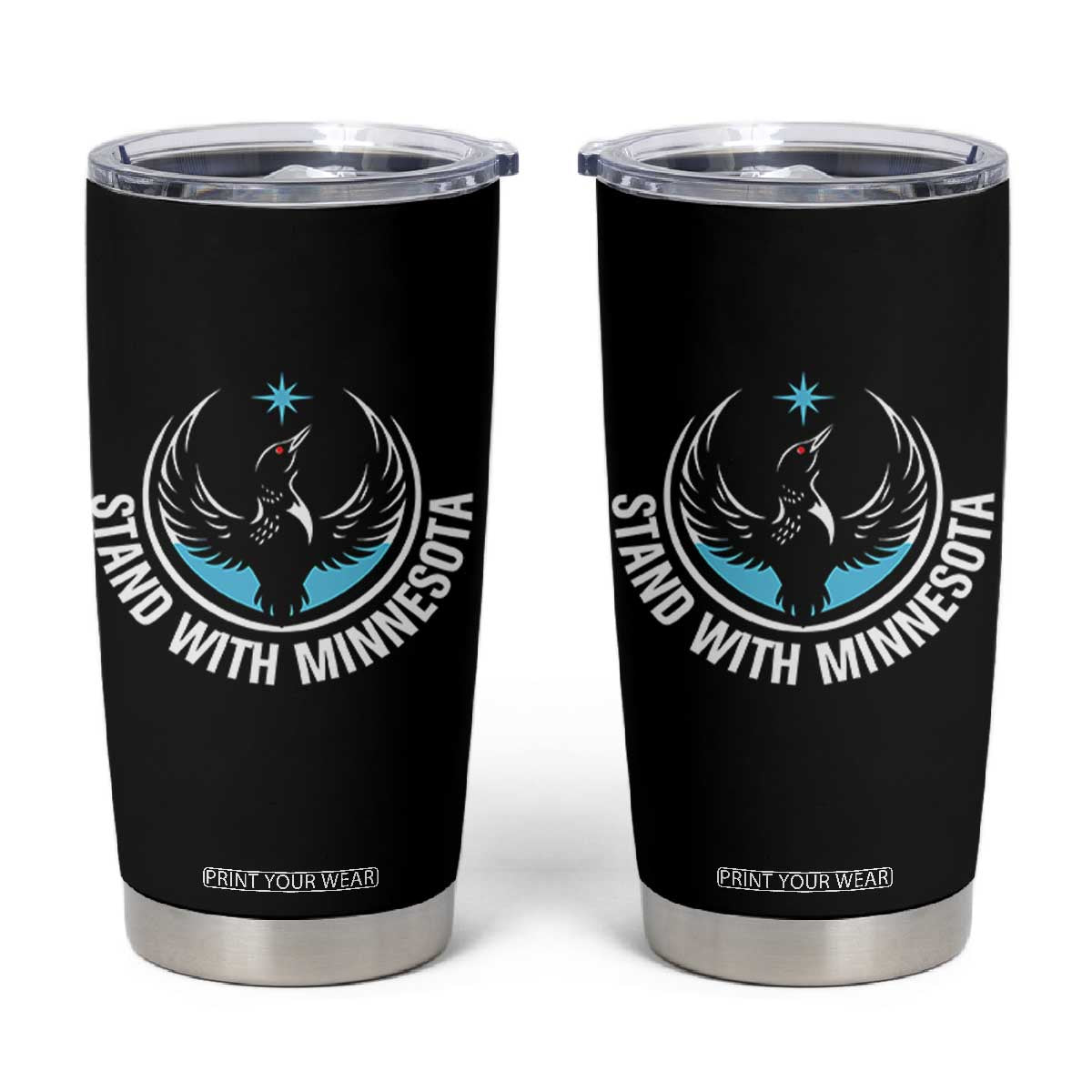 Minnesota Strong Tumbler Cup Stand With Minnesota Anti ICE Immigration Rights Protest TS14 Black Print Your Wear
