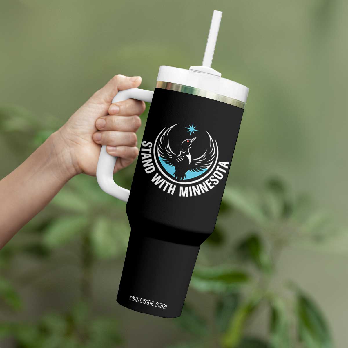 Minnesota Strong Tumbler With Handle Stand With Minnesota Anti ICE Immigration Rights Protest TS14 Print Your Wear