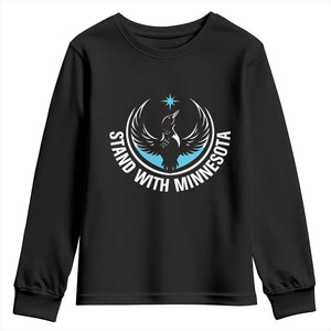 Minnesota Strong Youth Sweatshirt Stand With Minnesota Anti ICE Immigration Rights Protest TS14 Black Print Your Wear