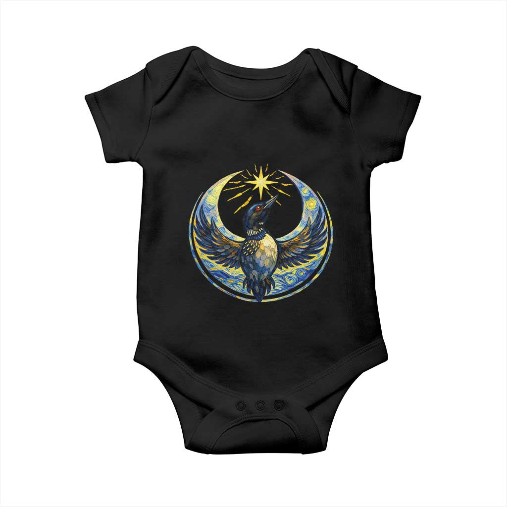 Minnesota Strong Baby Onesie Minneapolis Loon Starry Night Van Gogh TS14 Black Print Your Wear