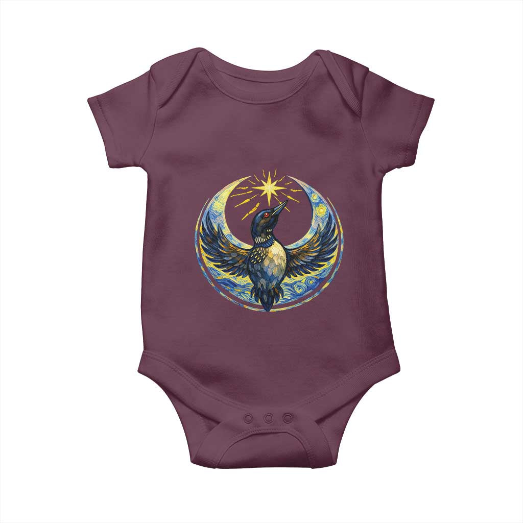 Minnesota Strong Baby Onesie Minneapolis Loon Starry Night Van Gogh TS14 Maroon Print Your Wear