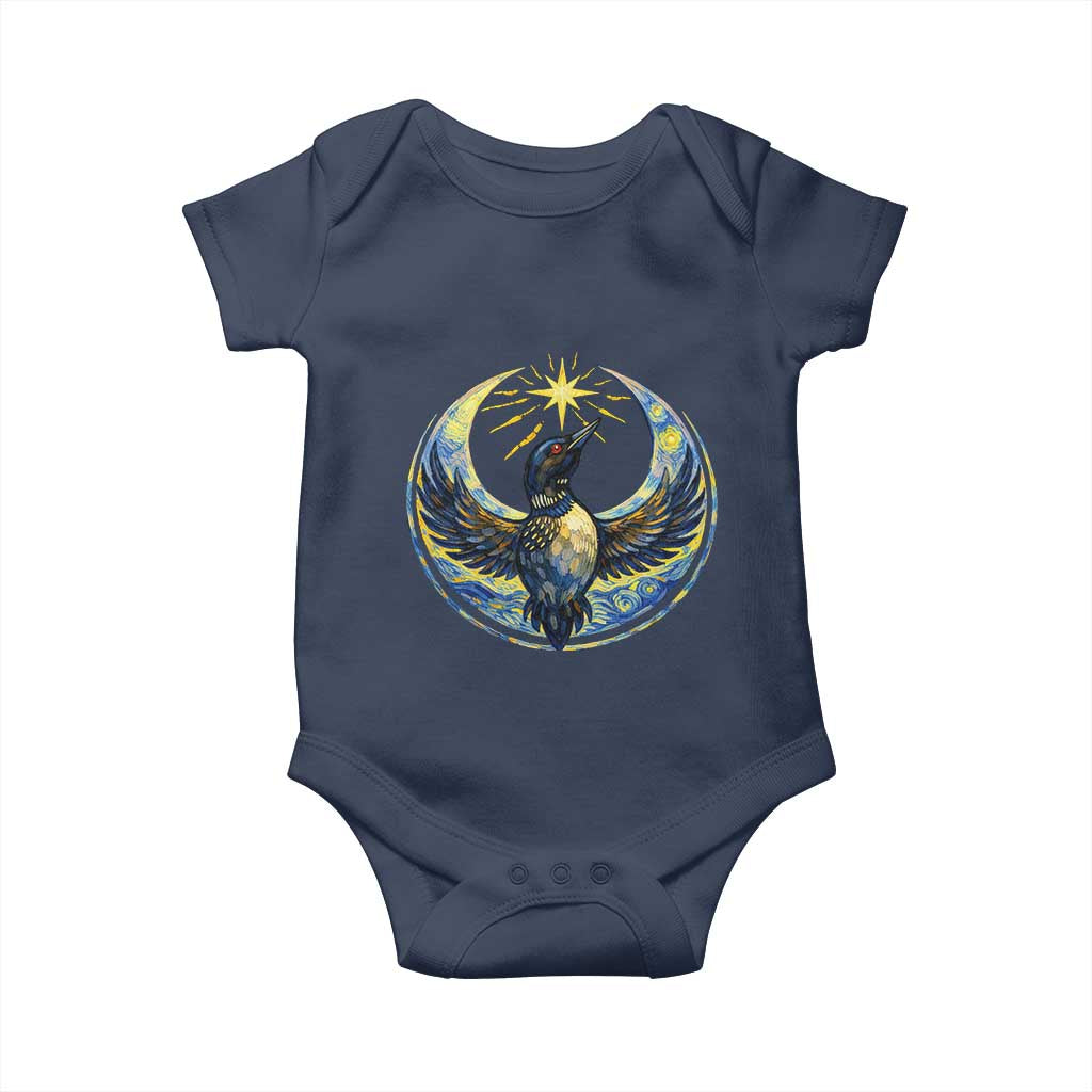 Minnesota Strong Baby Onesie Minneapolis Loon Starry Night Van Gogh TS14 Navy Print Your Wear