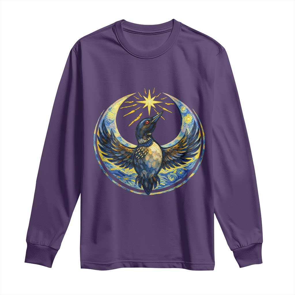 Minnesota Strong Long Sleeve Shirt Minneapolis Loon Starry Night Van Gogh TS14 Purple Print Your Wear