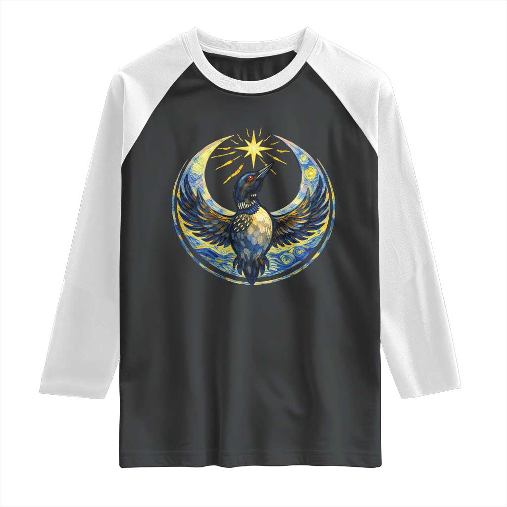 Minnesota Strong Raglan Shirt Minneapolis Loon Starry Night Van Gogh TS14 Black White Print Your Wear