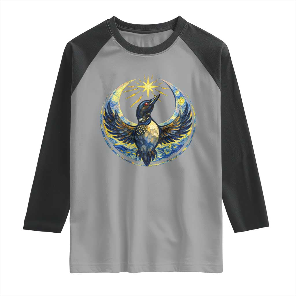 Minnesota Strong Raglan Shirt Minneapolis Loon Starry Night Van Gogh TS14 Sport Gray Black Print Your Wear