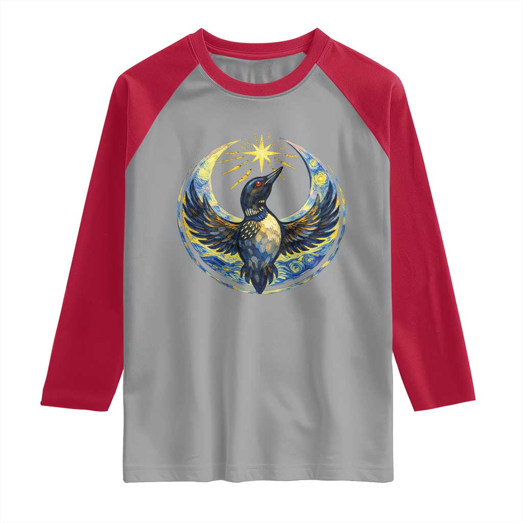 Minnesota Strong Raglan Shirt Minneapolis Loon Starry Night Van Gogh TS14 Sport Gray Red Print Your Wear