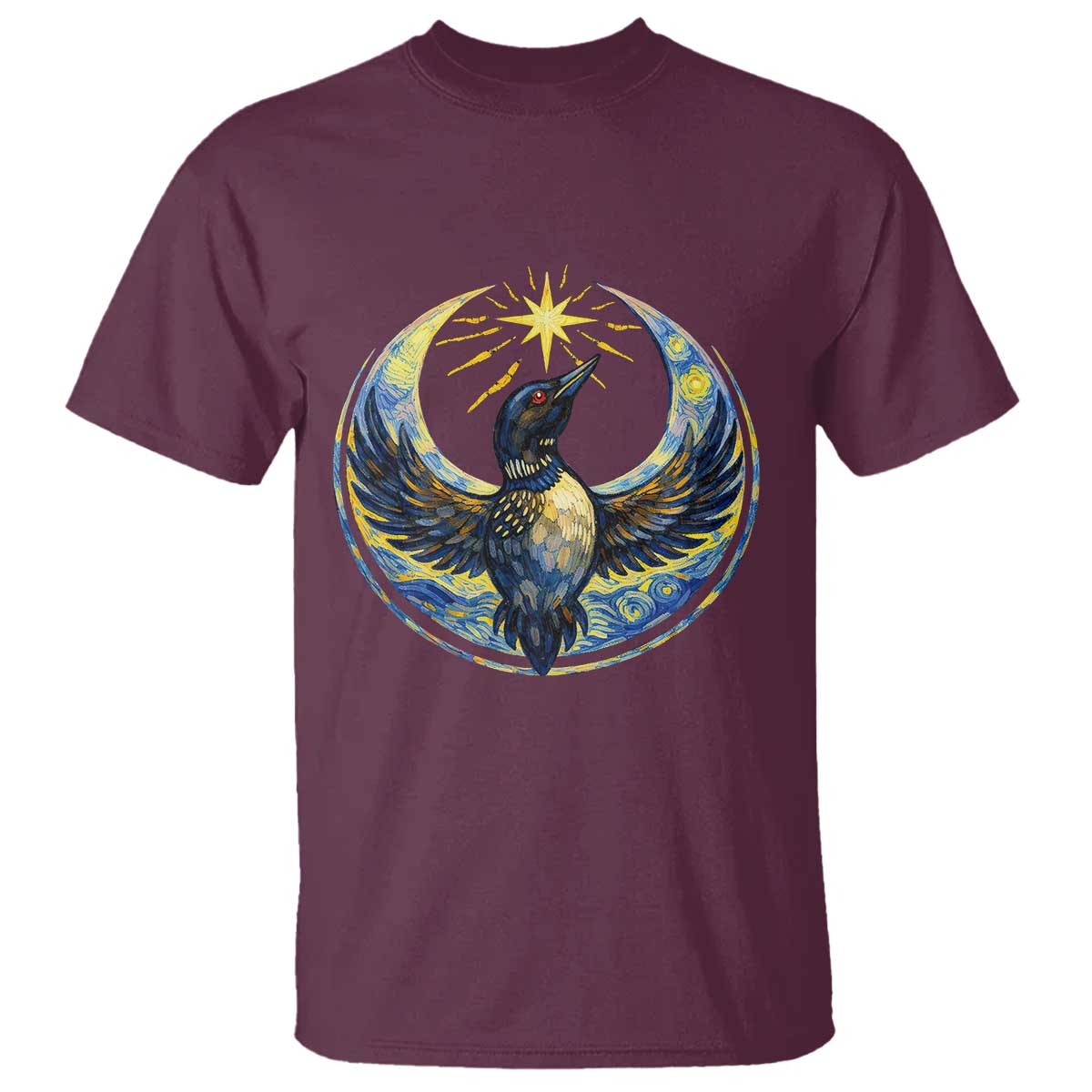Minnesota Strong T Shirt Minneapolis Loon Starry Night Van Gogh TS14 Maroon Print Your Wear