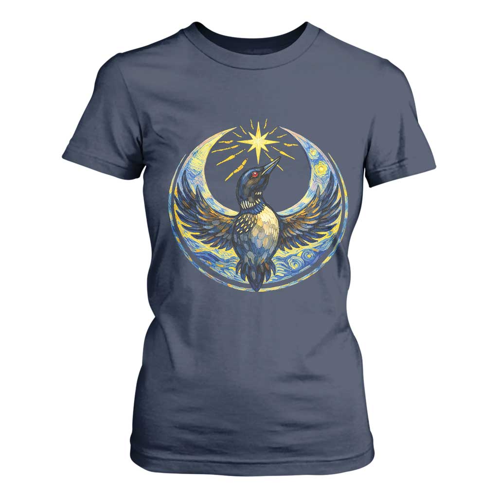 Minnesota Strong T Shirt For Women Minneapolis Loon Starry Night Van Gogh TS14 Navy Print Your Wear