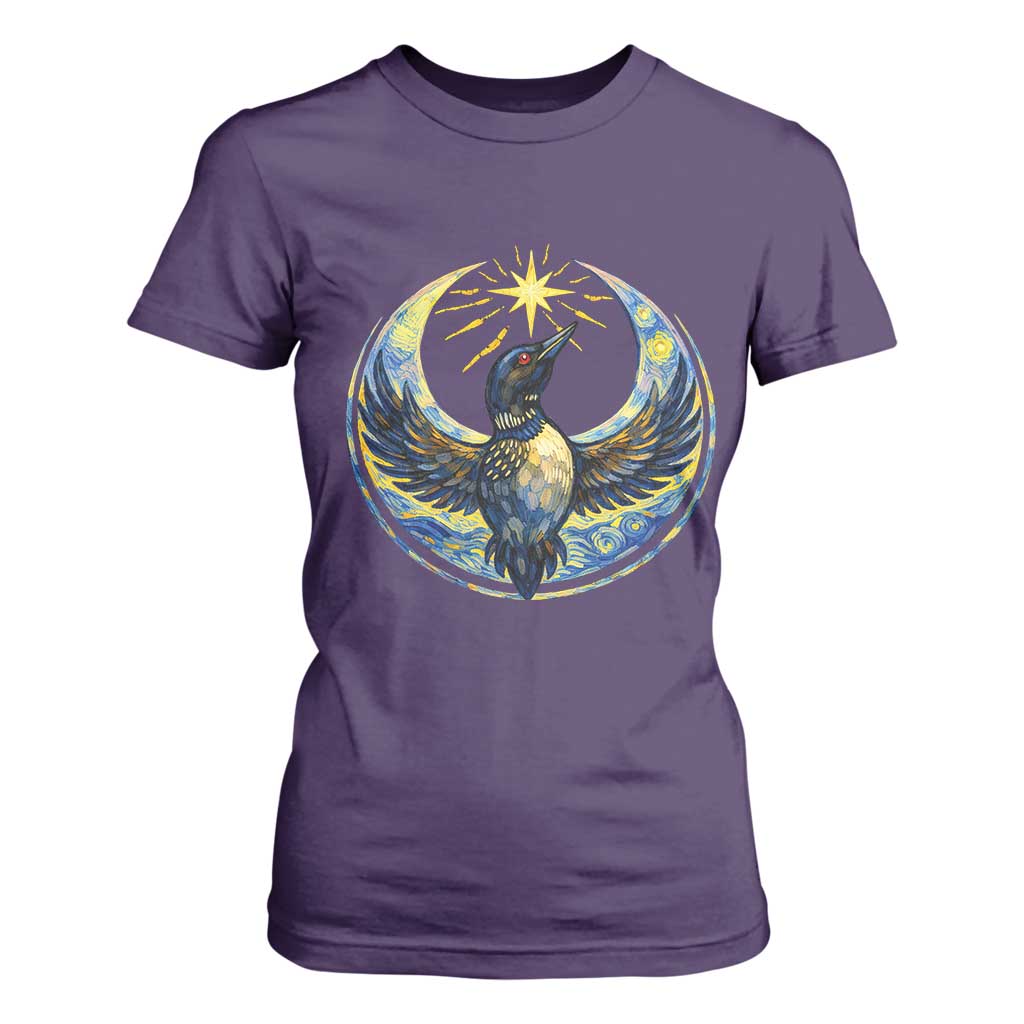 Minnesota Strong T Shirt For Women Minneapolis Loon Starry Night Van Gogh TS14 Purple Print Your Wear