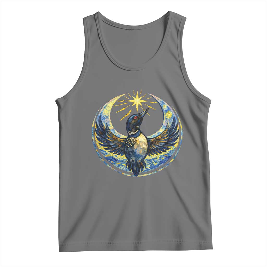 Minnesota Strong Tank Top Minneapolis Loon Starry Night Van Gogh TS14 Black Heather Print Your Wear
