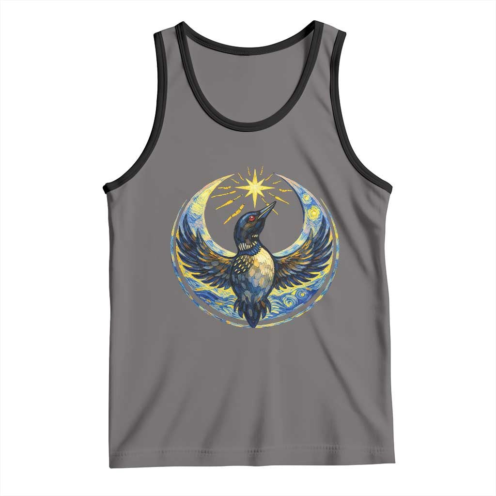 Minnesota Strong Tank Top Minneapolis Loon Starry Night Van Gogh TS14 Deep Heather Black Print Your Wear