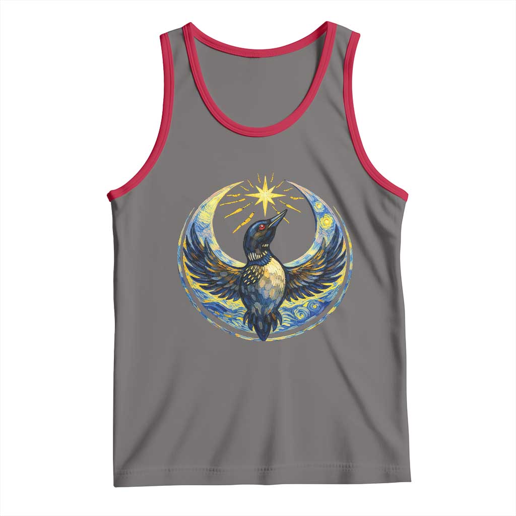 Minnesota Strong Tank Top Minneapolis Loon Starry Night Van Gogh TS14 Deep Heather Red Print Your Wear