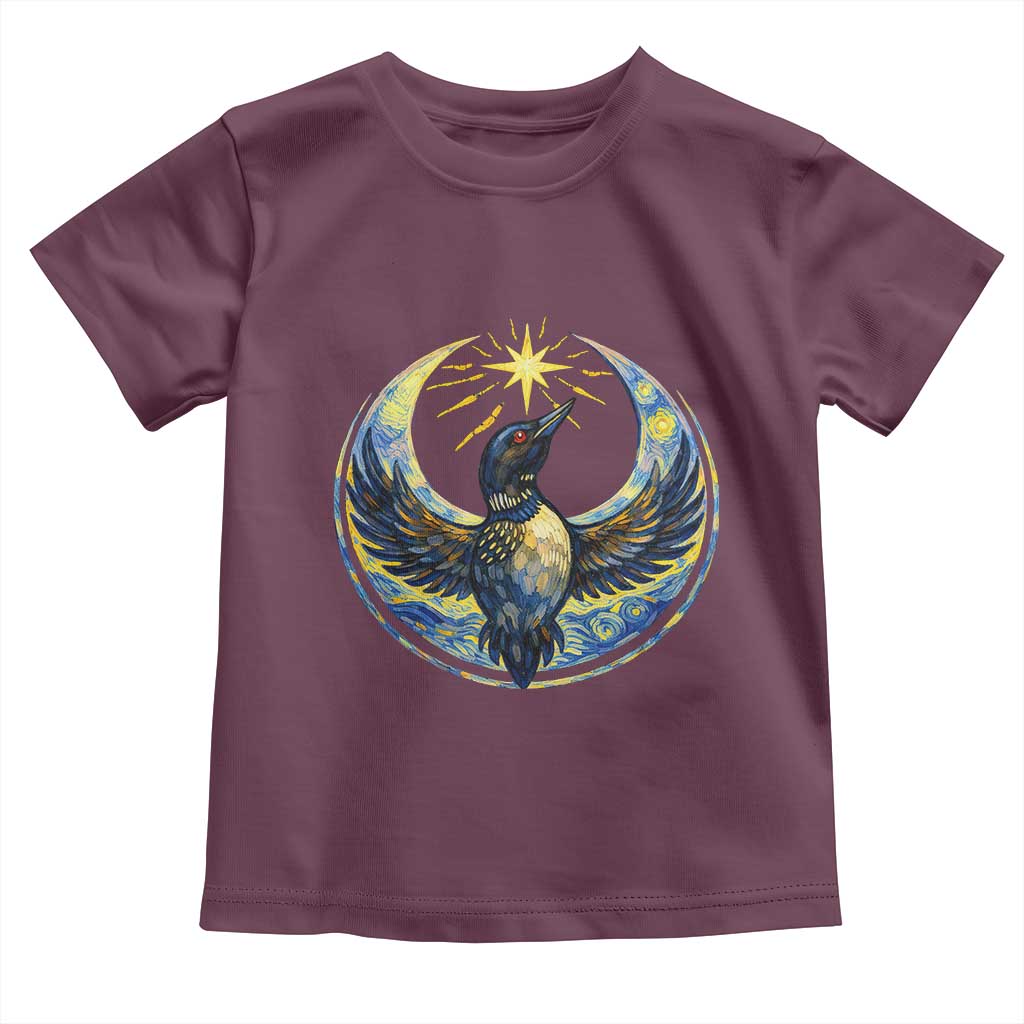 Minnesota Strong Toddler T Shirt Minneapolis Loon Starry Night Van Gogh TS14 Maroon Print Your Wear