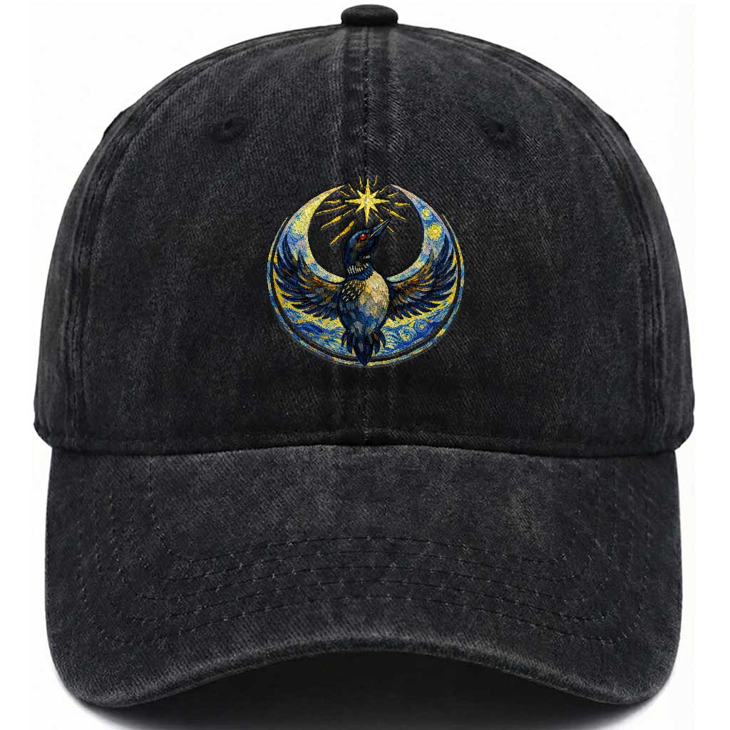 Minnesota Strong Washed Cotton Baseball Cap Minneapolis Loon Starry Night Van Gogh TS14 Washed Cap Universal Fit Black Print Your Wear