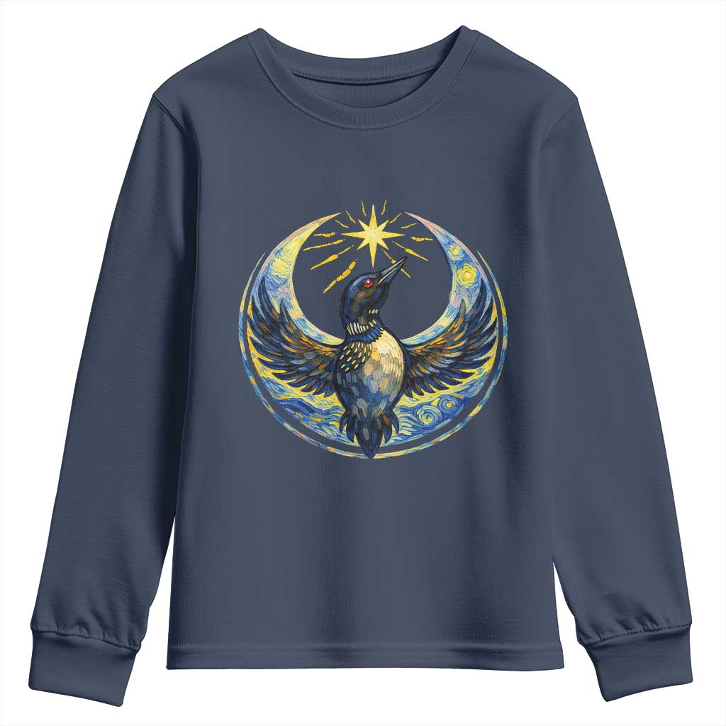 Minnesota Strong Youth Sweatshirt Minneapolis Loon Starry Night Van Gogh TS14 Navy Print Your Wear
