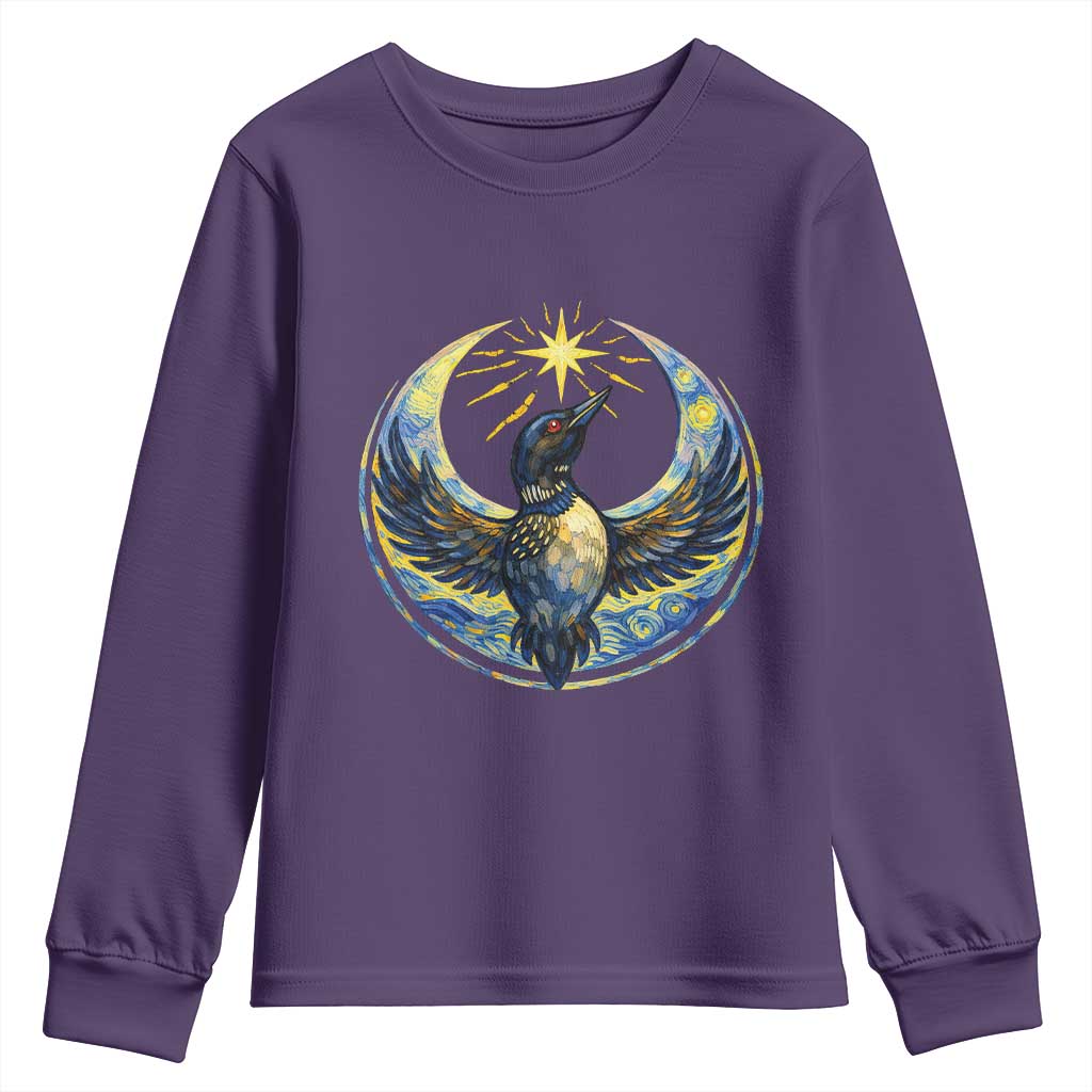 Minnesota Strong Youth Sweatshirt Minneapolis Loon Starry Night Van Gogh TS14 Purple Print Your Wear