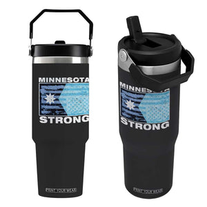 Minnesota Strong Flip Straw Tumbler MN State Flag Political Protest MN Resistance Abolish ICE TS14 One Size: 30 oz Black Print Your Wear