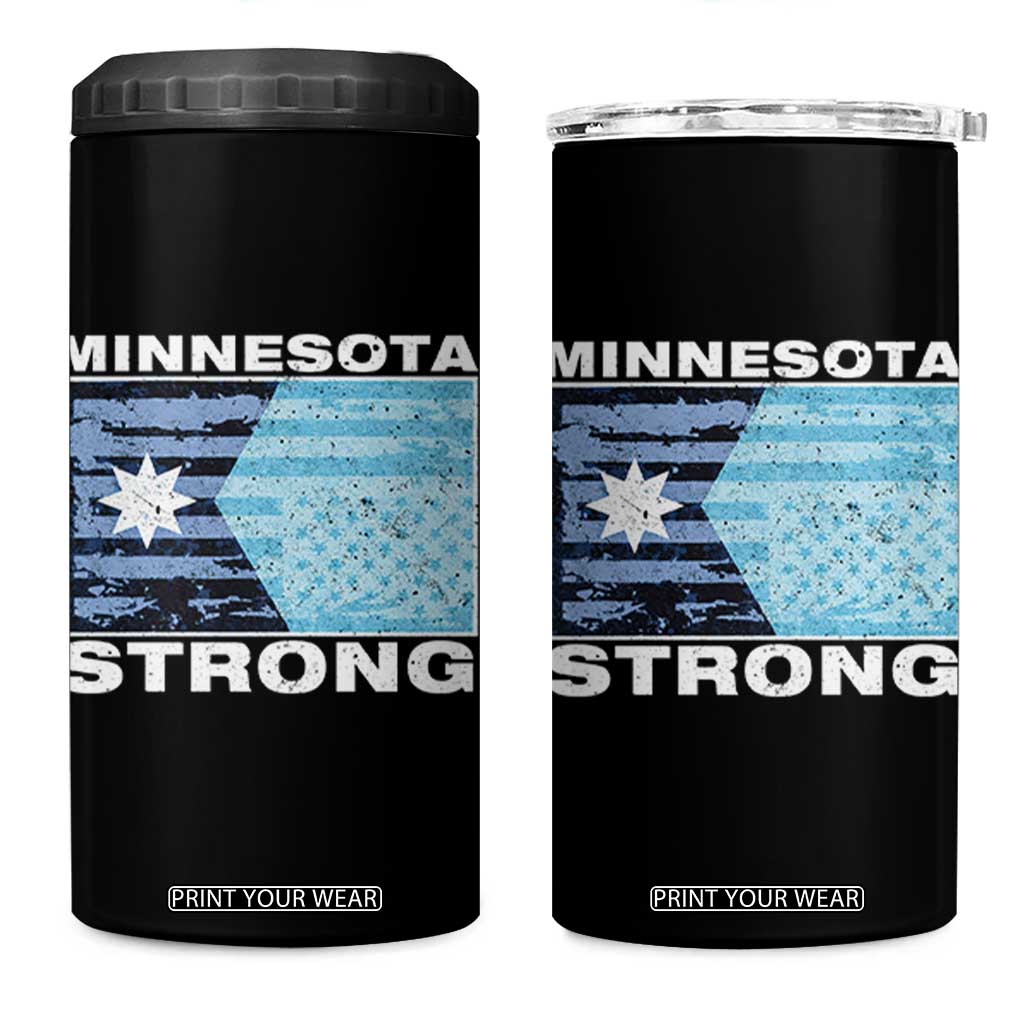 Minnesota Strong 4 in 1 Can Cooler Tumbler MN State Flag Political Protest MN Resistance Abolish ICE TS14 One Size: 16 oz Black Print Your Wear