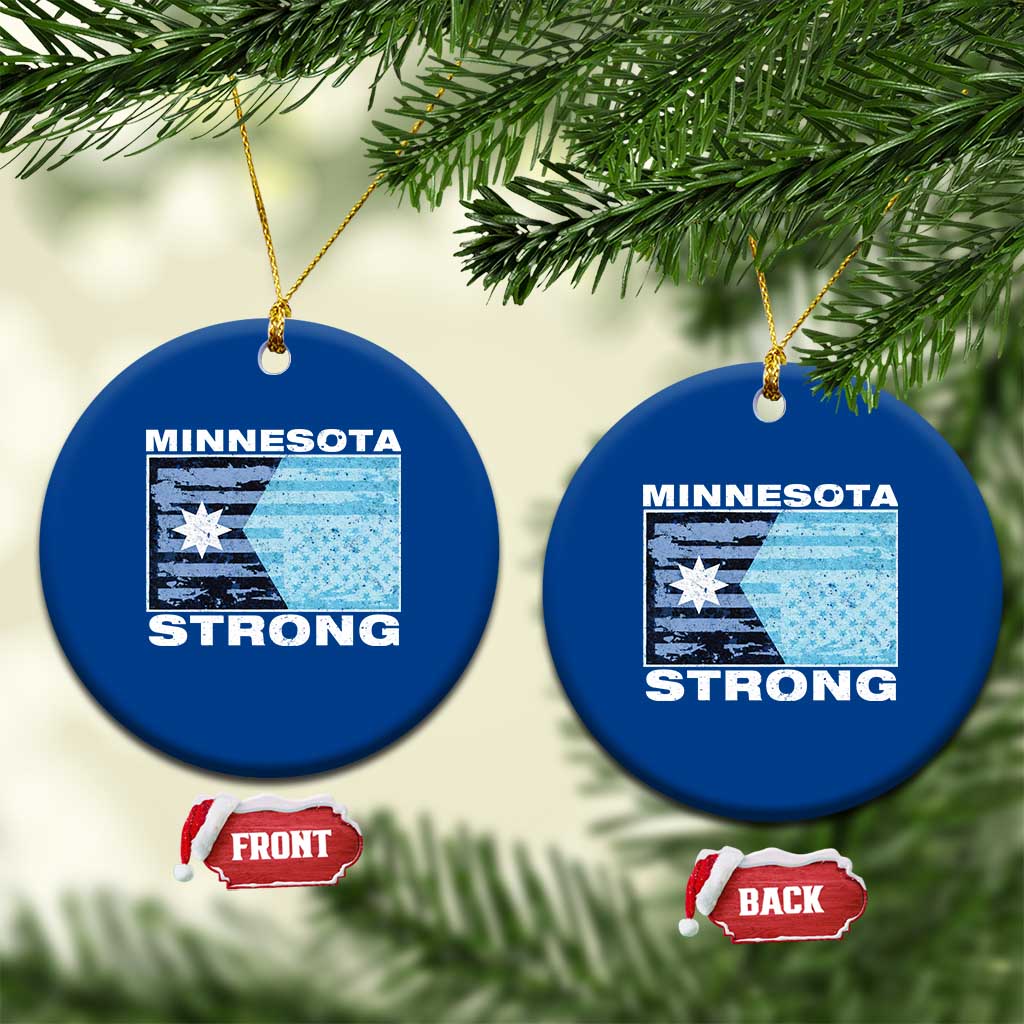 Minnesota Strong Ceramic Ornament MN State Flag Political Protest MN Resistance Abolish ICE TS14 1pc Blue Print Your Wear