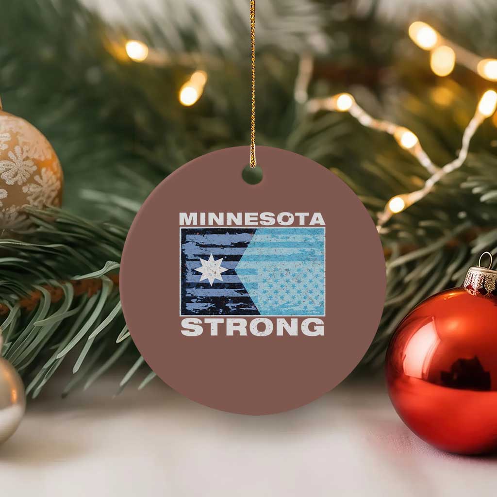 Minnesota Strong Ceramic Ornament MN State Flag Political Protest MN Resistance Abolish ICE TS14 1pc Mocha Print Your Wear
