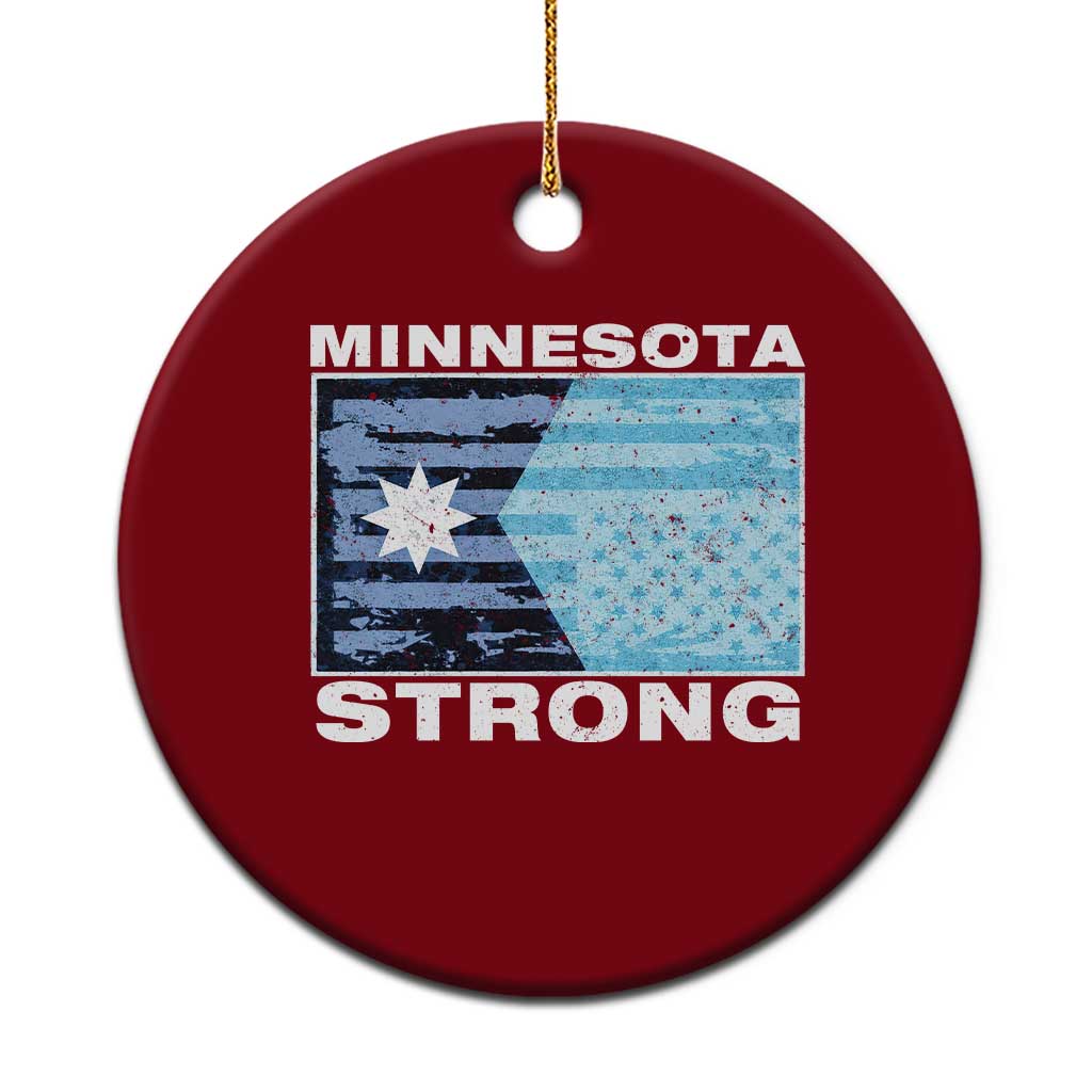 Minnesota Strong Ceramic Ornament MN State Flag Political Protest MN Resistance Abolish ICE TS14 1pc Red Print Your Wear