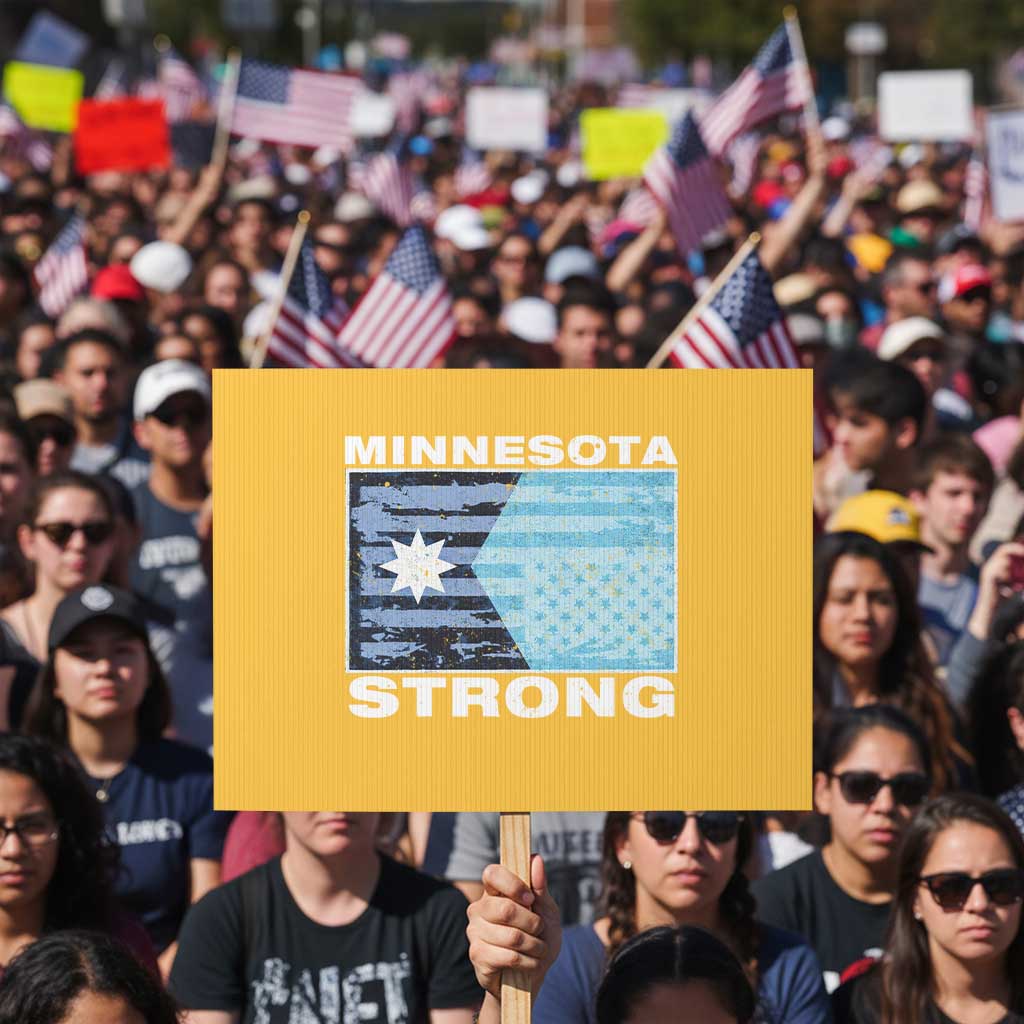 Minnesota Strong Protest Sign MN State Flag Political Protest MN Resistance Abolish ICE TS14 Horizontal 18