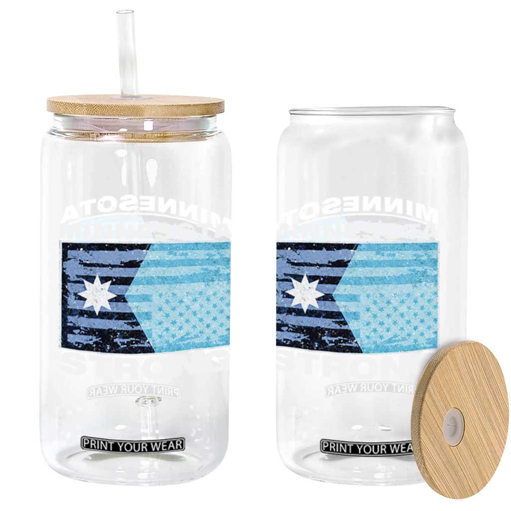 Minnesota Strong Glass Can MN State Flag Political Protest MN Resistance Abolish ICE TS14 Print Your Wear