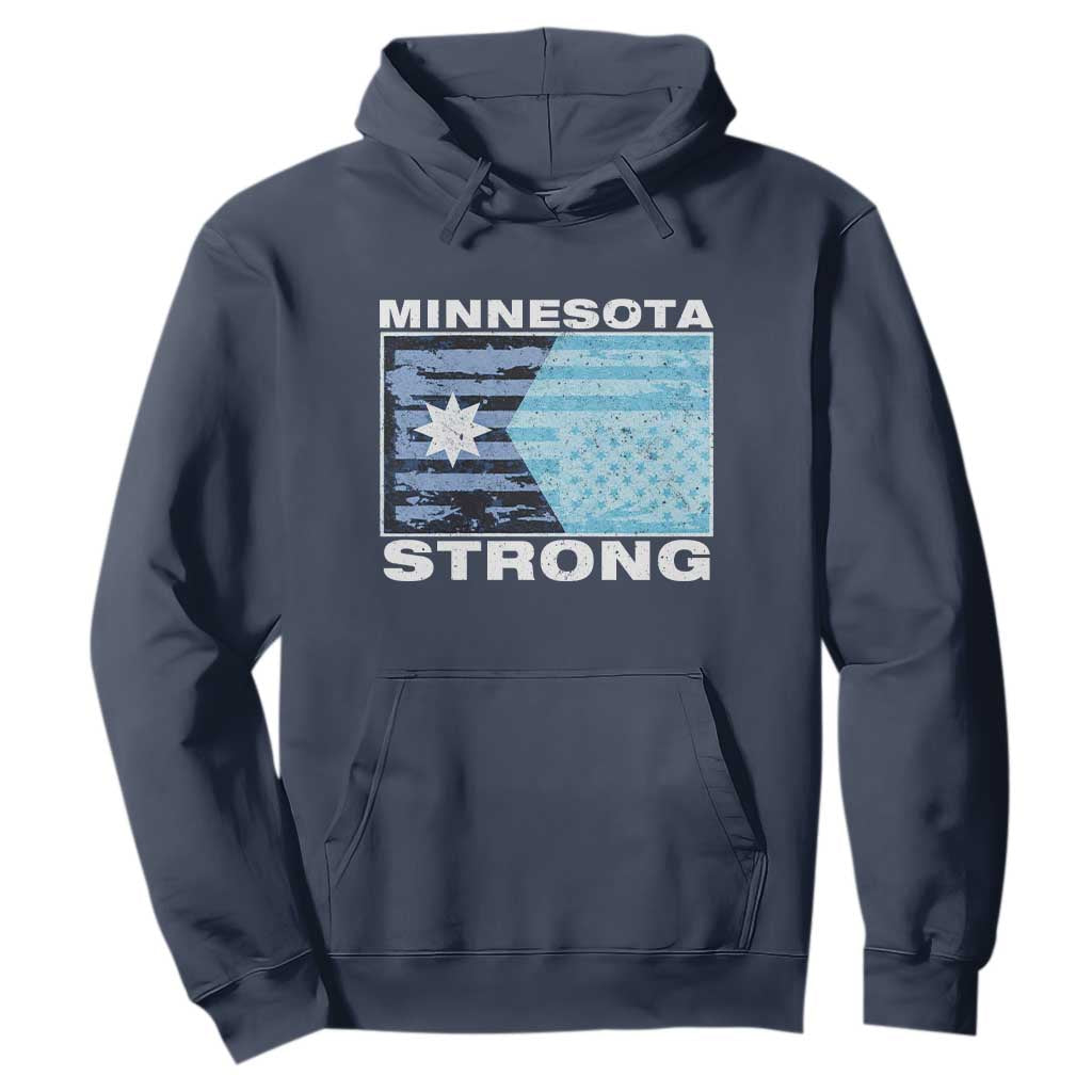 Minnesota Strong Hoodie MN State Flag Political Protest MN Resistance Abolish ICE TS14 Navy Print Your Wear