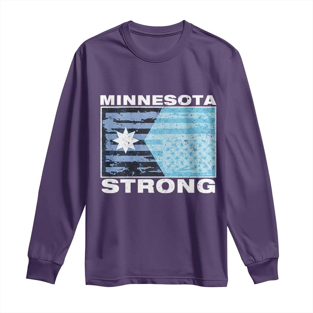 Minnesota Strong Long Sleeve Shirt MN State Flag Political Protest MN Resistance Abolish ICE TS14 Purple Print Your Wear