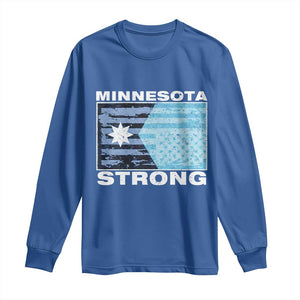 Minnesota Strong Long Sleeve Shirt MN State Flag Political Protest MN Resistance Abolish ICE TS14 Royal Blue Print Your Wear