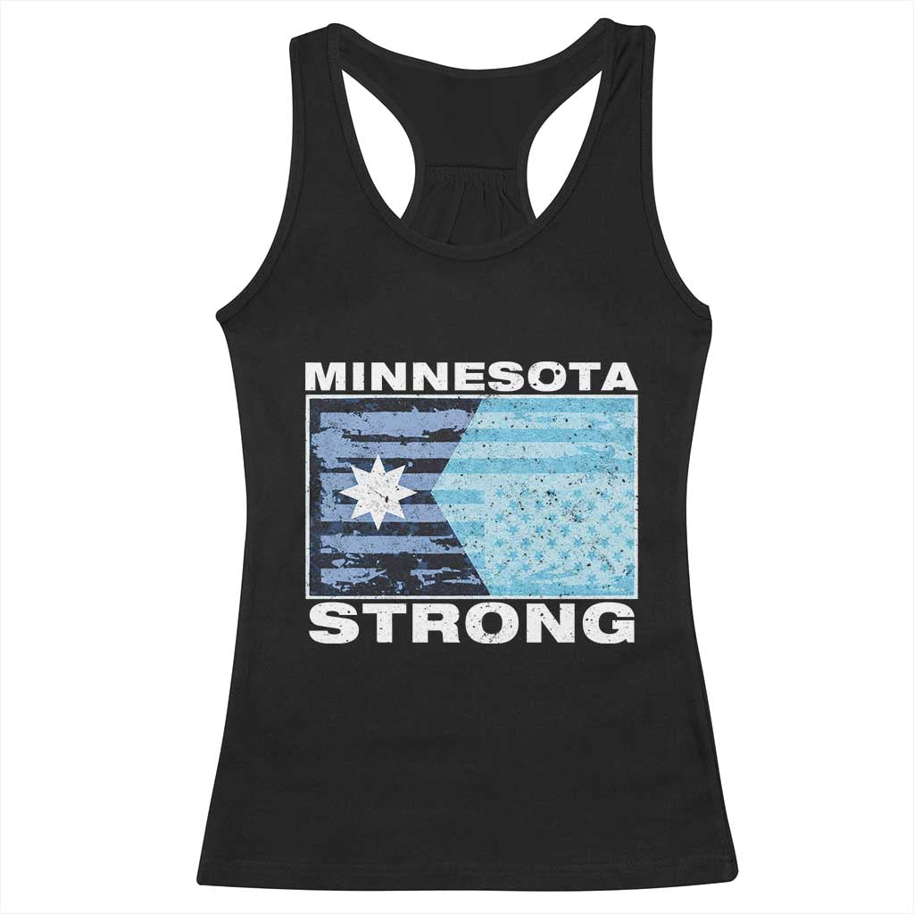 Minnesota Strong Racerback Tank Top MN State Flag Political Protest MN Resistance Abolish ICE TS14 Black Print Your Wear