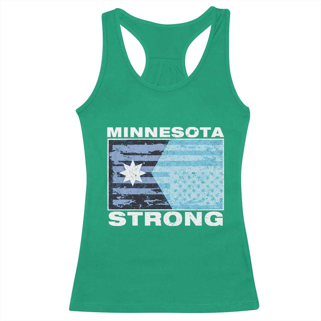 Minnesota Strong Racerback Tank Top MN State Flag Political Protest MN Resistance Abolish ICE TS14 Irish Green Print Your Wear