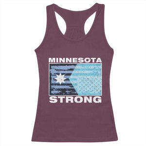 Minnesota Strong Racerback Tank Top MN State Flag Political Protest MN Resistance Abolish ICE TS14 Maroon Print Your Wear