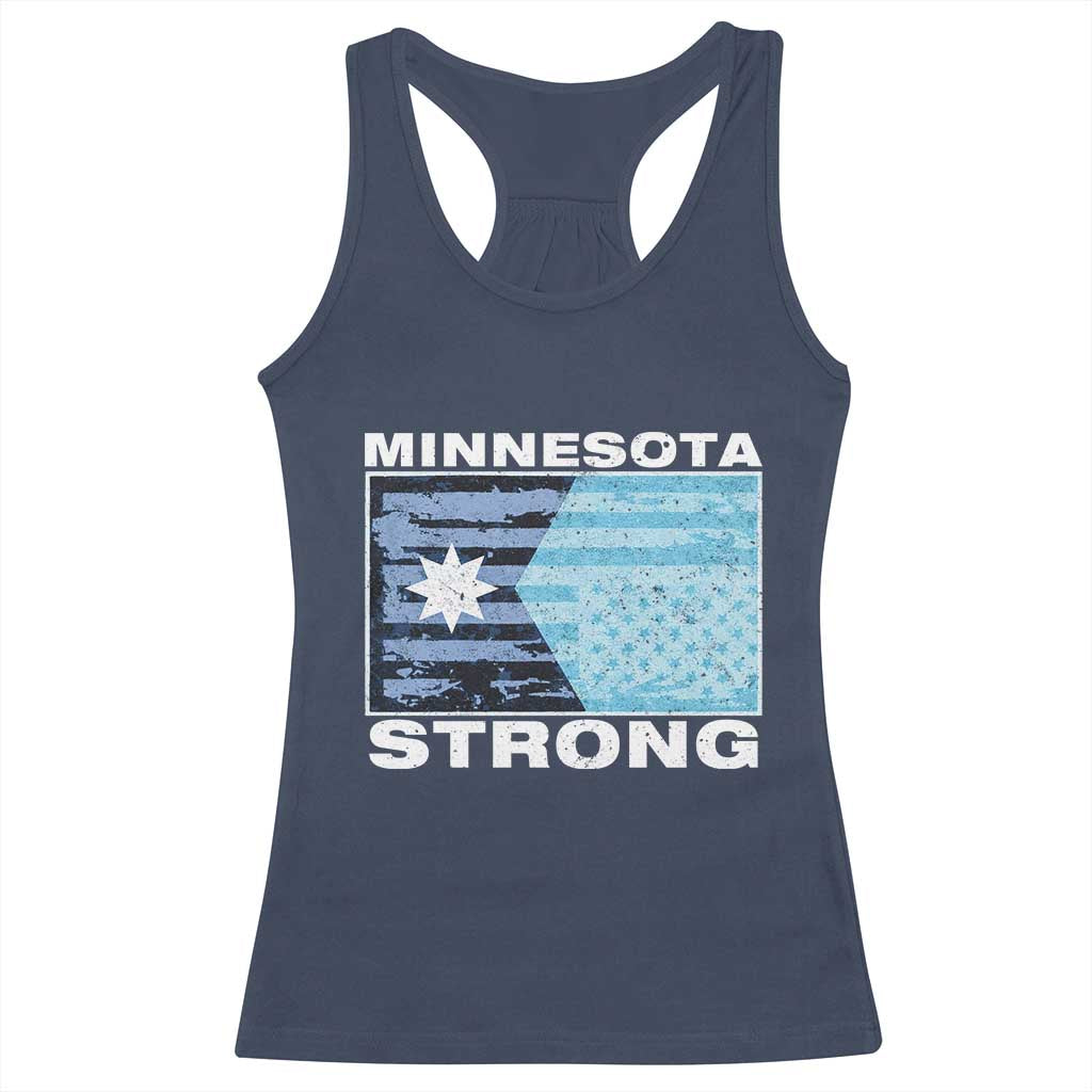Minnesota Strong Racerback Tank Top MN State Flag Political Protest MN Resistance Abolish ICE TS14 Navy Print Your Wear