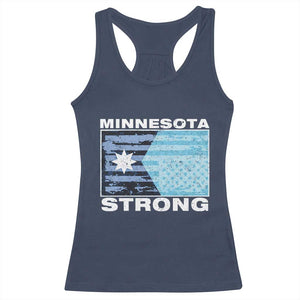 Minnesota Strong Racerback Tank Top MN State Flag Political Protest MN Resistance Abolish ICE TS14 Navy Print Your Wear