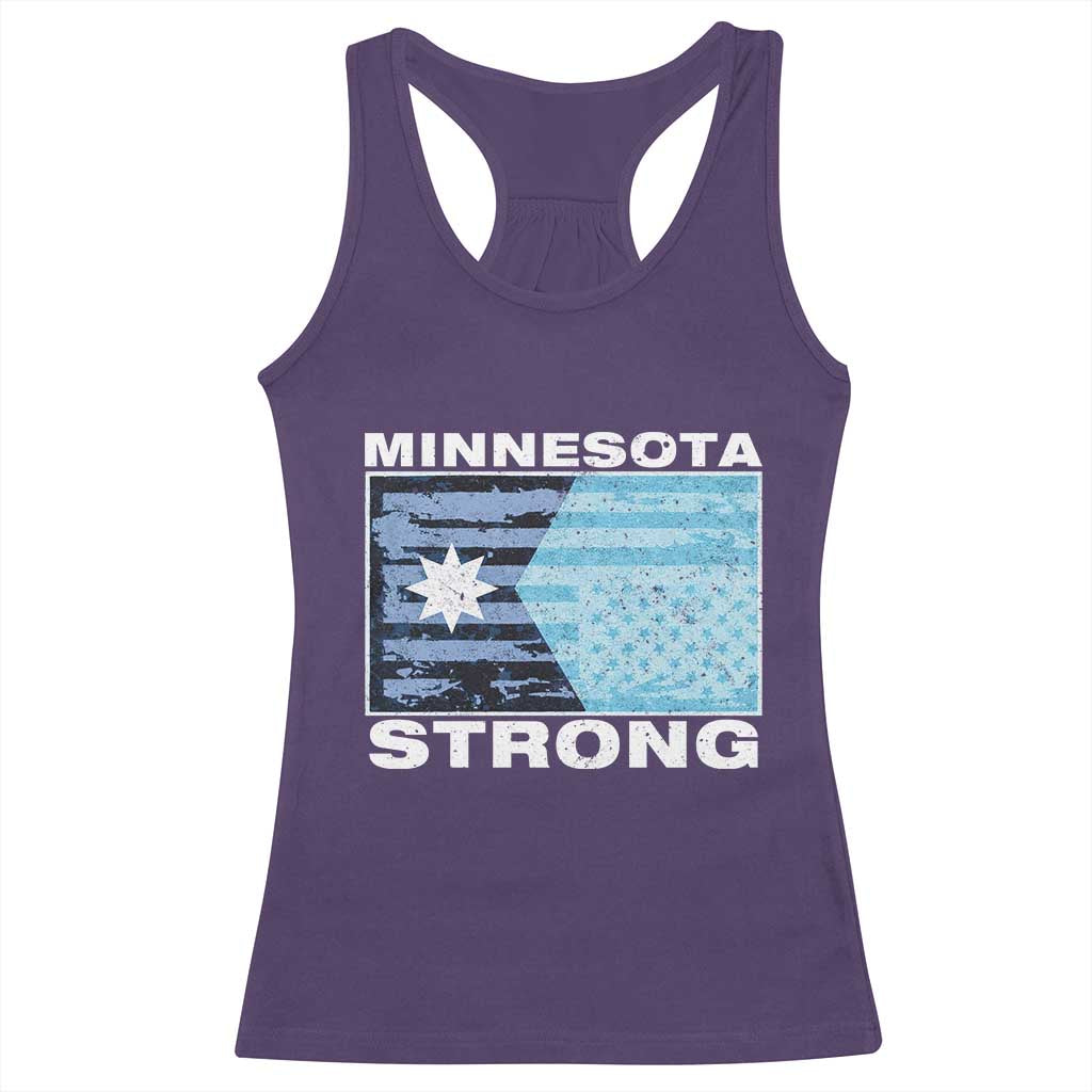 Minnesota Strong Racerback Tank Top MN State Flag Political Protest MN Resistance Abolish ICE TS14 Purple Print Your Wear