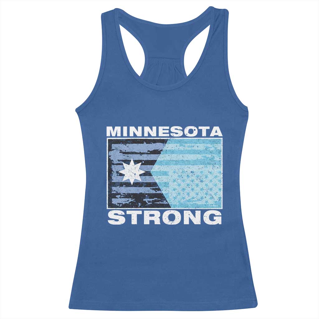 Minnesota Strong Racerback Tank Top MN State Flag Political Protest MN Resistance Abolish ICE TS14 Royal Blue Print Your Wear