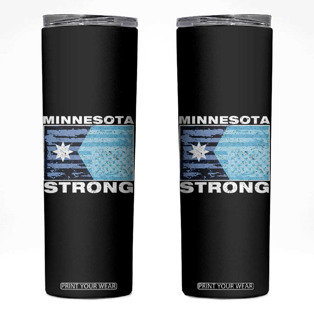 Minnesota Strong Skinny Tumbler MN State Flag Political Protest MN Resistance Abolish ICE TS14 Black Print Your Wear