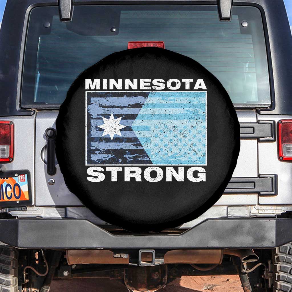 Minnesota Strong Spare Tire Cover MN State Flag Political Protest MN Resistance Abolish ICE TS14 No hole Black Print Your Wear