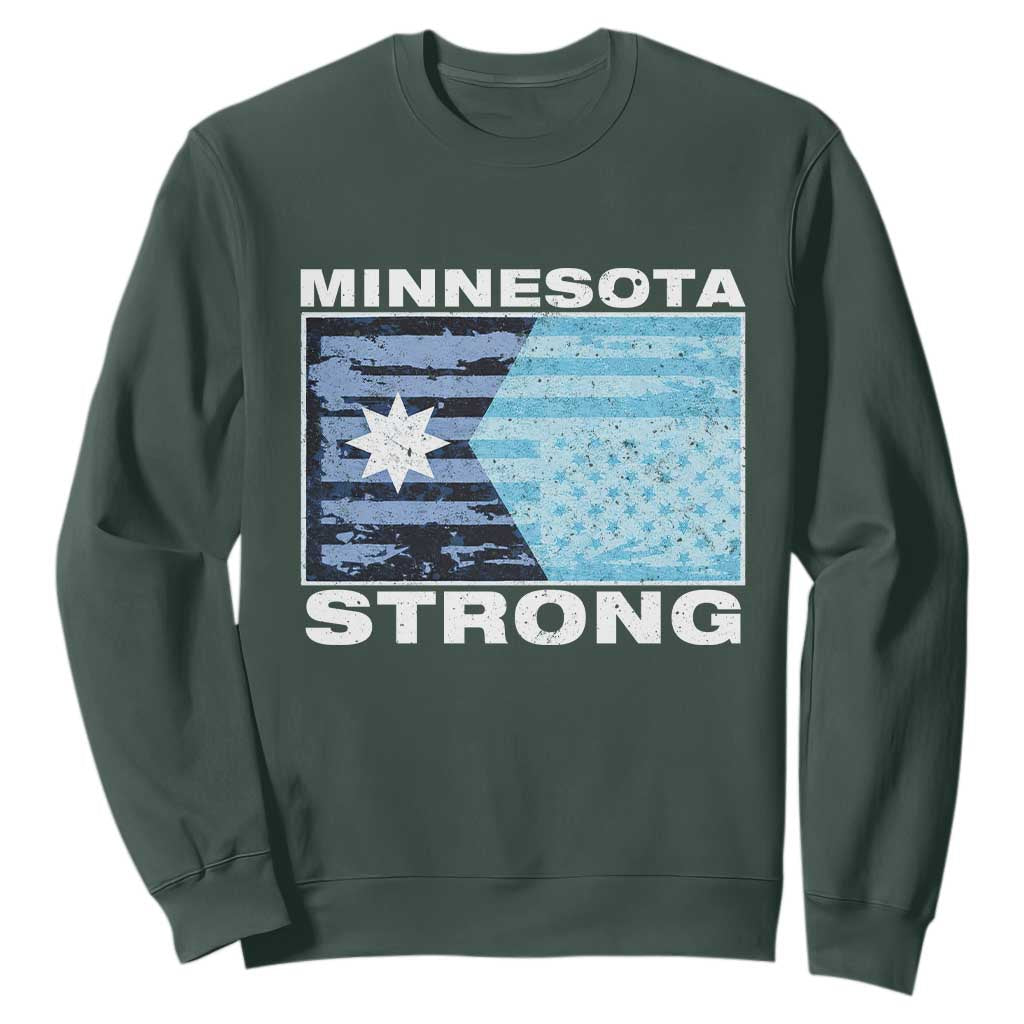 Minnesota Strong Sweatshirt MN State Flag Political Protest MN Resistance Abolish ICE TS14 Dark Forest Green Print Your Wear