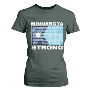 Minnesota Strong T Shirt For Women MN State Flag Political Protest MN Resistance Abolish ICE TS14 Dark Forest Green Print Your Wear