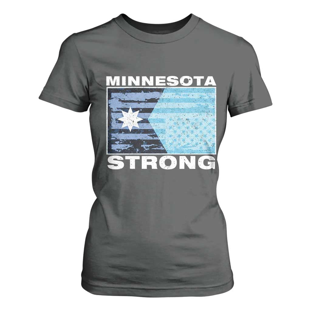 Minnesota Strong T Shirt For Women MN State Flag Political Protest MN Resistance Abolish ICE TS14 Dark Heather Print Your Wear