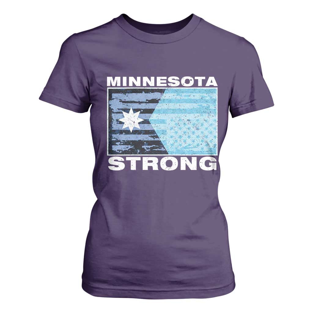 Minnesota Strong T Shirt For Women MN State Flag Political Protest MN Resistance Abolish ICE TS14 Purple Print Your Wear